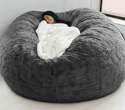 Giant 5ft Fluffy Faux Fur Bean Bag Cover without Filler