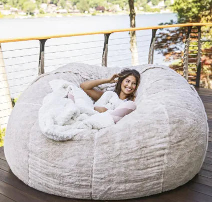 Giant 5ft Fluffy Faux Fur Bean Bag Cover without Filler